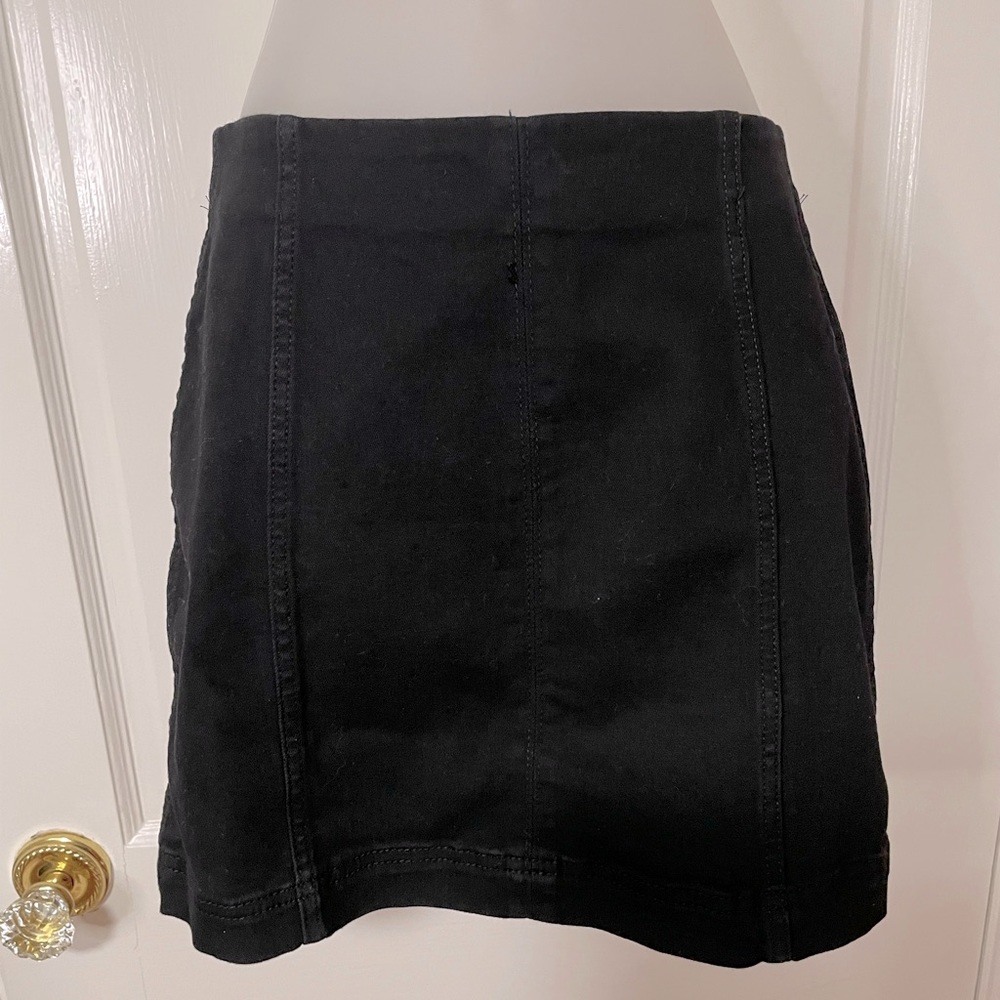 Black denim skirt